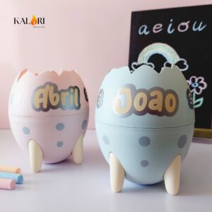 Portalápices personalizado infantil rosa y azul