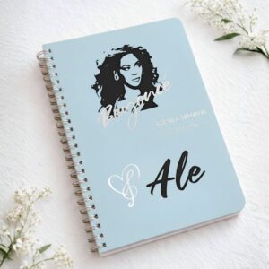 Agenda celeste de icono musical personalizable con nombre