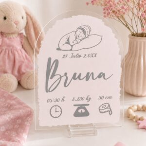 Placa personalizada de nacimiento niña y niño