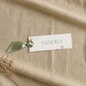 Marcasitios para bodas, eventos y celebraciones epeciles, Modelo Floral con fondo blanco