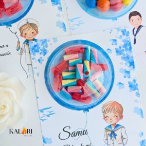 Tarjetas de Globos con chuches / Niños