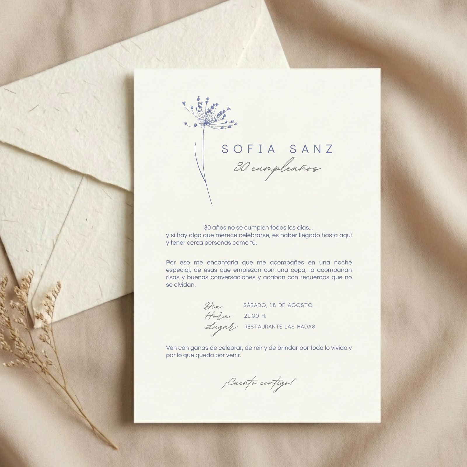 Invitacion Natura para bodas y eventos con clase