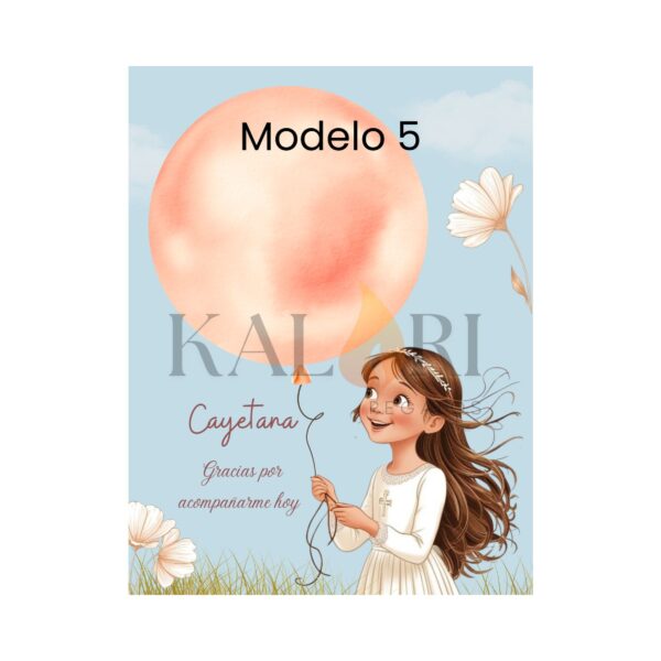 Tarjetas de Globos con chuches / Niñas - Imagen 8