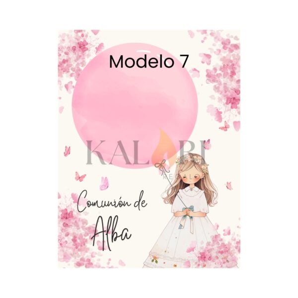 Tarjetas de Globos con chuches / Niñas - Imagen 10