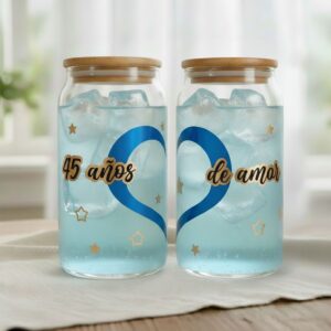 Set de dod vasos de cristal personalizados para regalo de Aniversario