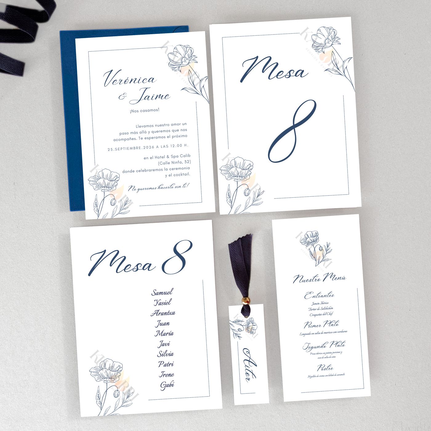 Papeleria para eventos Delicadeza azul