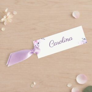 Tarjeta de asiento para comunión niña, modelo Cáliz, con fondo blanco