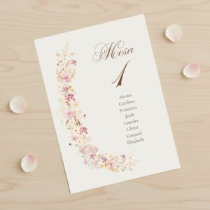 Seating plan blanco modelo Guirnalda para bodas y celebraciones especiales