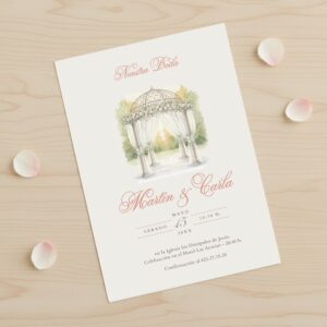 invitación de boda modelo bóveda elegante y clásica personalizada