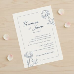 Invitación Delicadeza azul para eventos con clase