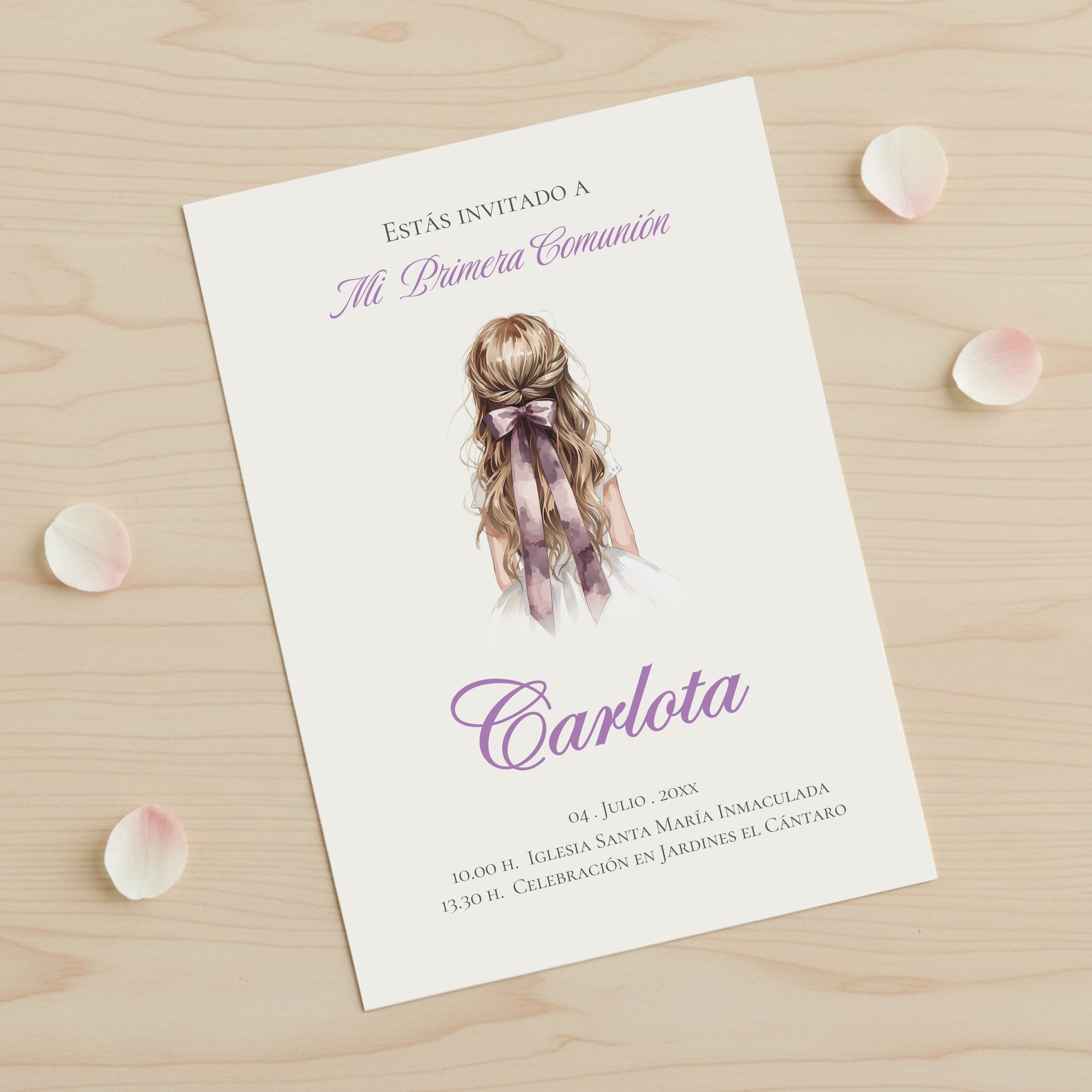 Invitación comunión niña