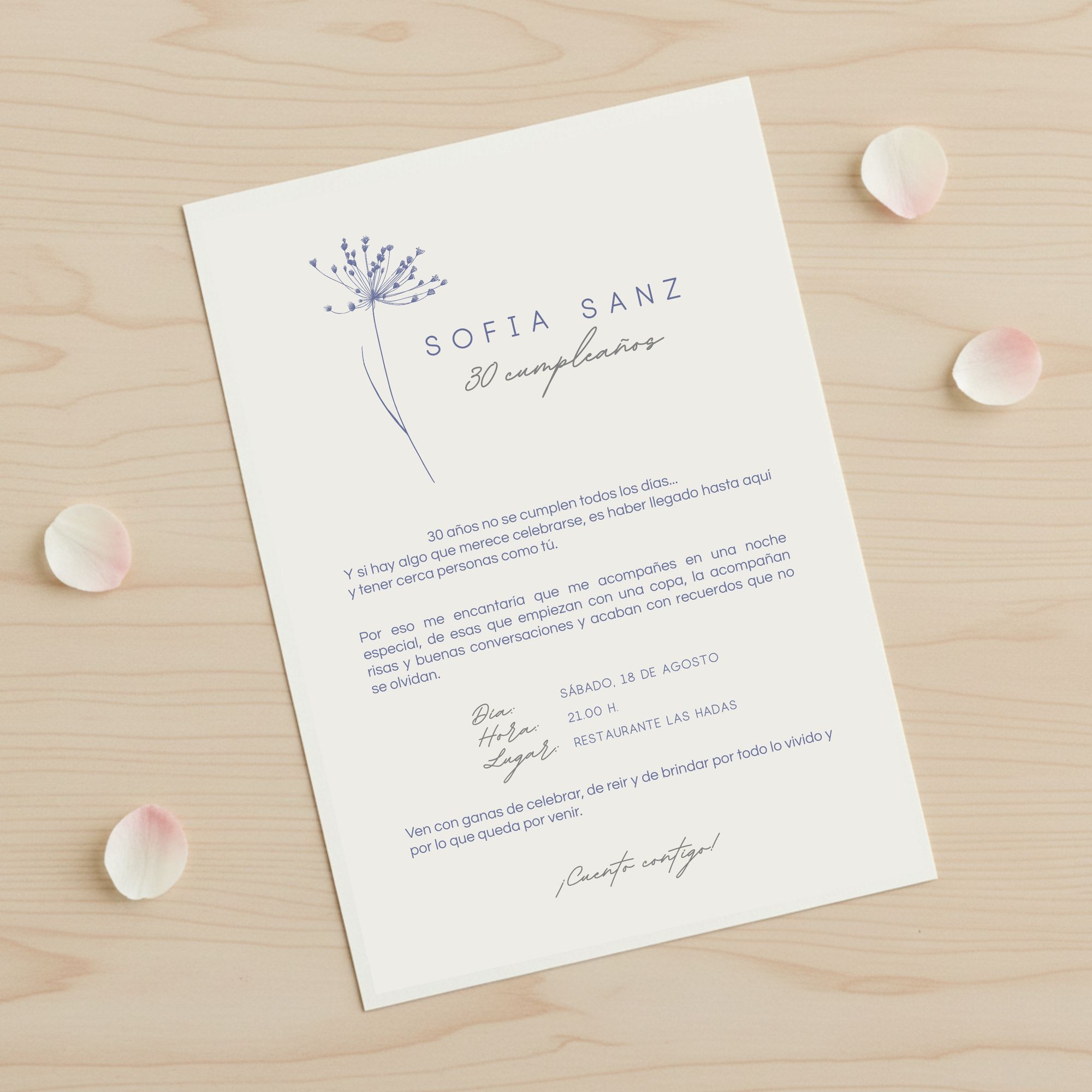 Invitacion Natura para bodas y eventos con clase
