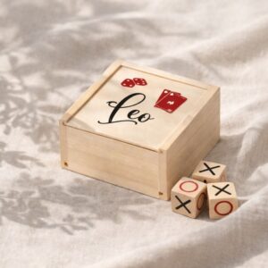 Tres en raya de madera para eventos, personalizado con el nombre de cada invitado