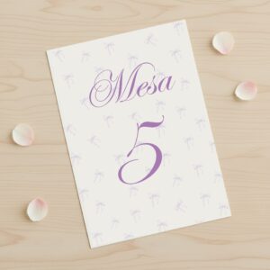 número de mesa comunión modelo carlota fondo beige