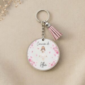 Llavero personalizado para invitados de comunuión, modelo Rose