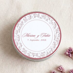 Elegantes velas personalizadas para invitados de eventos, modelo Calma