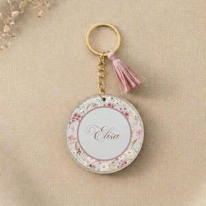 Llavero personalizado para invitados de bodas y eventos especiales, modelo Guirnalda