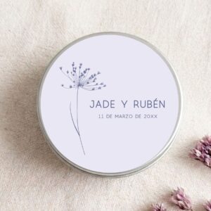 Velas minimalistas personalizadas para invitados de eventos, modelo Natura