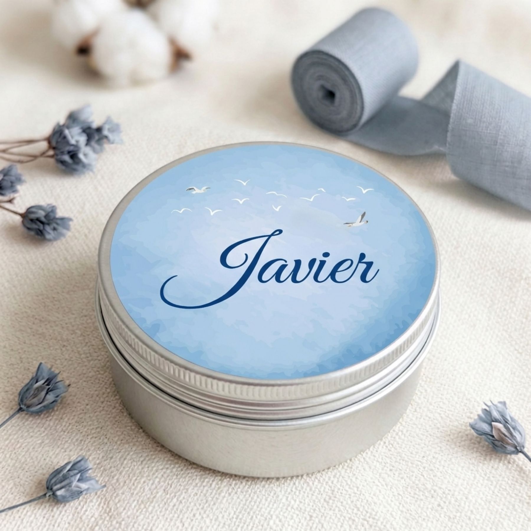 Vela personalizada comunión - Modelo Celeste - Imagen 2