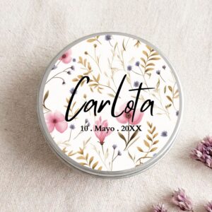 Velas personalizadas para invitados de comunión, estilo bloomcore, modelo Luma