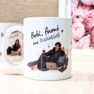 Taza ilustrada divertida para hombre