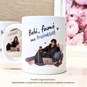 Taza ilustrada divertida para hombre