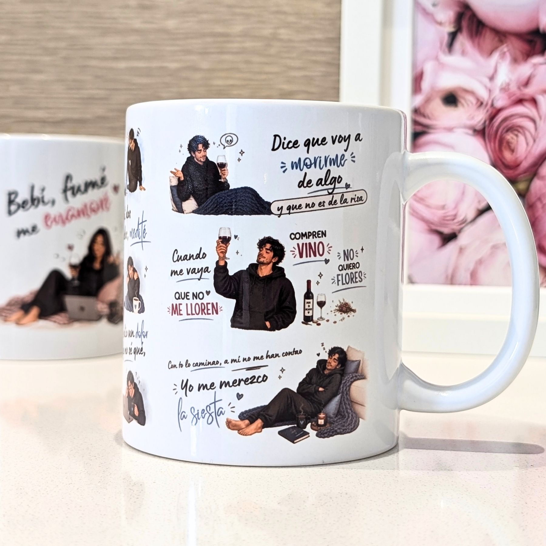 Taza "Bebí, fumé, me enamoré" | Versión masculina | AAA - Sublimada - Imagen 3