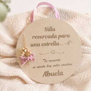 Placa personalizada de madera para eventos
