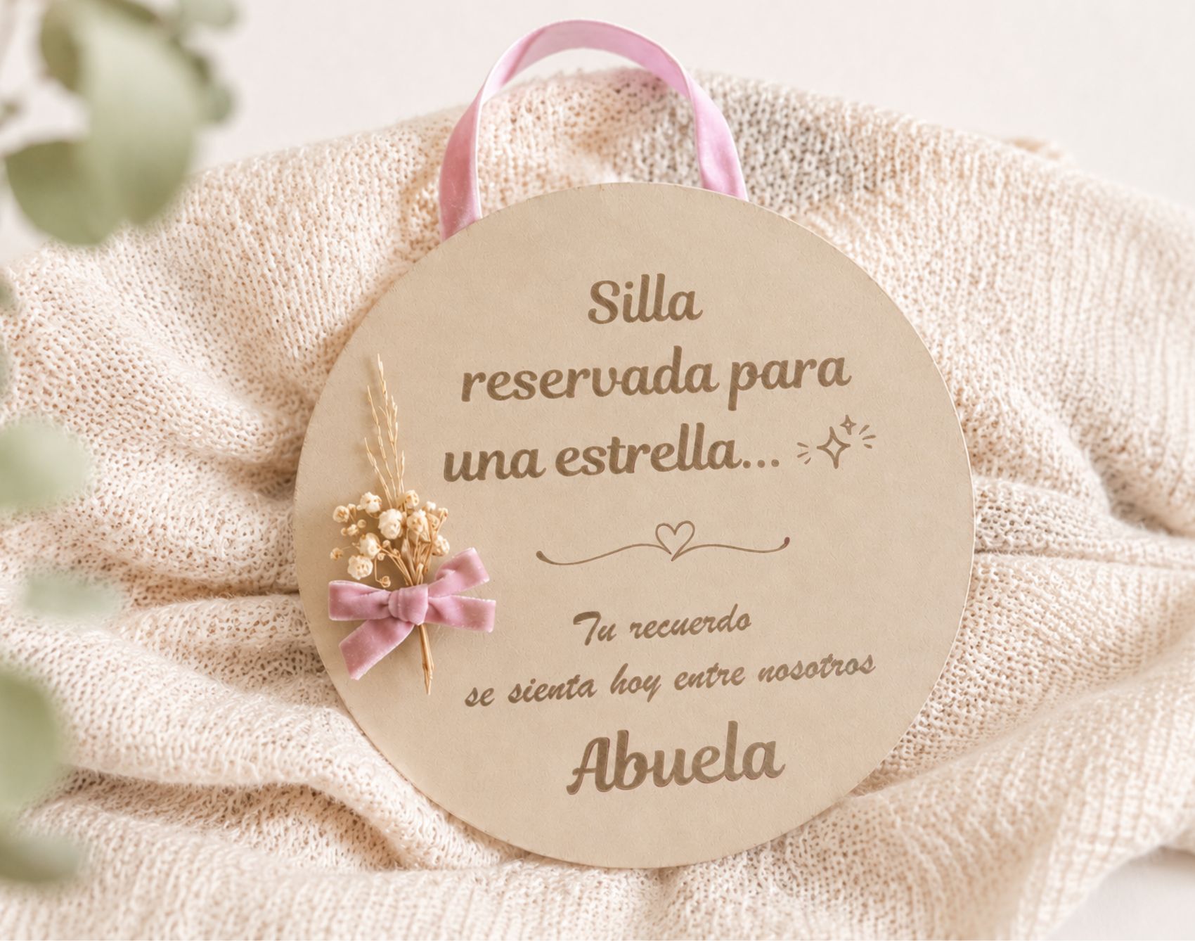 Placa personalizada de madera para eventos