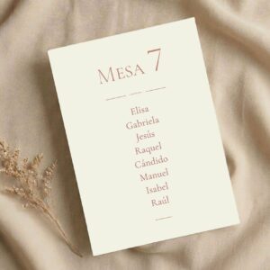 Seating plan modelo Aria estilo minimalista para bodas y eventos