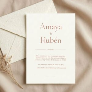 Invitación minimalista para bodas y eventos