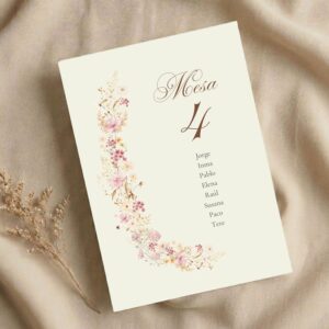 Seating plan blanco modelo Guirnalda para bodas y celebraciones especiales