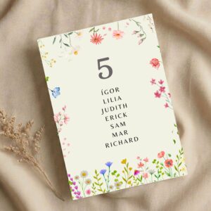 Seating plan floral para boda y eventos