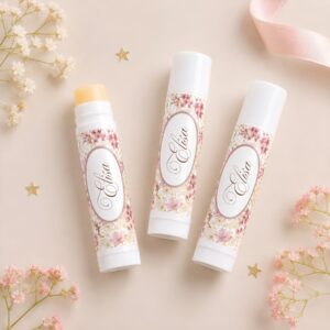 Bálsamos labiales personalizados para invitados de eventos como bodas, bautizos y comuniones