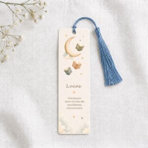 Marcapáginas personalizado con nombre para niños invitados de boda y eventos